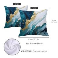 ราคา ปลอกหมอนอิงลายหินอ่อนสองด้านขนาด45X45ซม หมอนอิงลายหินอ่อนสีฟ้าครามเรขาคณิตปลอกหมอนผิวพีชแบบตกแต่งโซฟาทันสมัย (20935872739)