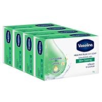 ราคา 1 แพ็ค 4 ก้อน 75 กรัม VASELINE CLEANSING สบู่ผสมสารบำรุงผิวจากวาสลีนโลชั่น 1 แพ็ค 4 ก้อน 75 g (14129787847)