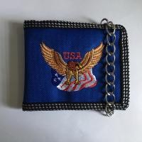 ราคา กระเป๋าสตางค์ 2พับ ลาย อินทรีย์USA พร้อมโซ่คล้อง ใส่บัตรประชาชนใด้ (9942135114)