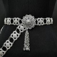 ราคา Vintage jewelry antique jewelry set Isaan flower belt Lanna Thai series antique silver gold buckle (7434614117)