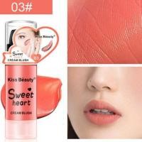 ราคา บลัชออนเนื้อครีม Kiss Beauty กันน้ำ งานแท้ ลิปรูปหัวใจ คิสบิวตี้ เนื้อแมท สินค้าพร้อมส่ง 58901 (19803568265)