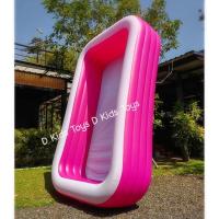 ราคา DK สระน้ำเป่าลมสี่เหลี่ยมครอบครัว 200x150x50 cm ฮอต สระน้ำ สระน้ำเด็ก (21462899679)