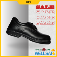 ราคา PANGOLIN รองเท้าเซฟตี้ รุ่น 9501R สีดำ รองเท้านิรภัย แพนโกลิน หุ้มส้น หัวเหล็ก พื้นยางหล่อ (20697979916)