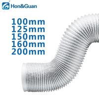 ราคา Hon Guan 4 5 6 8 inches Flexible Duct hose Thick aluminum foil Fireproof Waterproof tube PVC duct fan White (1623672672)