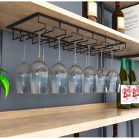 ราคา ที่วางแก้วไวน์โลหะรางเดี่ยว ไวน์ แก้วไวน์ ชั้นวางแก้วไวน์สำหรับแขวนแก้วไวน์ 304 Stemware Rack ที่วางแก้วไวน์ (20054234063)