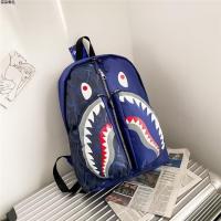 ราคา Popular logo bape new shark camouflage backpack backpack fashion lovers bag bag joker students children (20004132544)