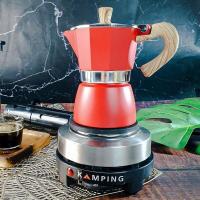 ราคา Kamping เตาไฟฟ้า และ สีแดง หม้อต้มกาแฟ 150 ml moka pot (10201908506)