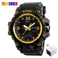 ราคา SKMEI นาฬิกาผู้ชายแบบดิจิตอลควอตซ์สำหรับผู้ชายนาฬิกาข้อมือเล่นกีฬากีฬาแฟชั่นสุดเจ๋งนาฬิกาข้อมือกันน้ำแนวทหาร LED 1637 1155 (21482640659)