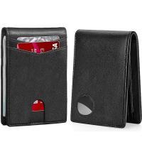 ราคา Rfid Carbon Fiber Leather Men Airtag Wallets Purse Credit Card Holder for Air Tag Purse Black Luxury Minimalist Wallet for Men (20122588864)