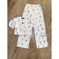 ราคา ป้าย Love Lady S 4XL ชุดเซ็ทขายาว 2ชิ้น พิมพ์ลายดอกสวยเรียบหรูตามแบบ งานสวยพรีเมี่ยมสุดๆ (21606496365)