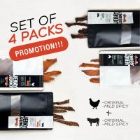 ราคา โปร 4 ชิ้น BEEF JERKY 2 รส และ CHICKEN JERKY 2 รส เนื้อเจอร์กี้ เนื้อเจอกี้ อกไก่เจอร์กี้ อกไก่เจอกี้ อกไก่แห้งพร้อมทาน เนื้อวัวอบแห้งพร้อมทาน อร่อย โปรตีนสูง ไขมันต่ำ (21772940481)