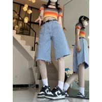 ราคา gyhuju กางเกงยีนขาสั้นลําลอง เอวสูง ทรงหลวม เข้ารูป แฟชั่นฤดูใบไม้ผลิ และฤดูร้อน สําหรับสตรี (20102301299)