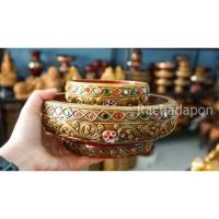 ราคา ขันโตก ขันโตกทรงเตี้ย กลม ขันโตกไม้ ไม่มีขา 4 12 นิ้ว พานใส่ผลไม้ พาน ถวายพระ เดินเส้น แอนติค วินเทจ ล้านนา พานไม้ otop (2271266254)