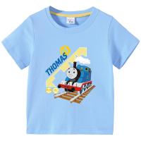 ราคา เสื้อยืดเด็กผู้ชายเสื้อยืดผ้าคอตตอนเด็กทารกเด็กผู้ชายพิมพ์ลายการ์ตูนรถไฟโธมัส (21326164814)