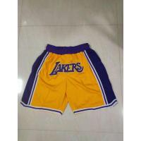 ราคา กางเกงบาสเกตบอล NBA Los Angeles Lakersกางเกงกีฬาตาข่ายระบายอากาศเย็บปักถักร้อยสี่กระเป๋ากางเกงบาสเกตบอลคุณภาพสูง NBA กางเกงบาส กางเกงบาสเกตบอล (20719790602)