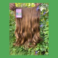 ราคา แฮร์พีช hairpiece แฮร์พีช calawigs ชิ้นหนาพิเศษไหมด้านเหมือนผมจริง แฮร์พีชปลายงุ้ม รหัส S8912L กว้าง26cm ยาว55cm (7166956377)