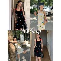 ราคา Cici M1726 เดรสไหมพรมตัวสั้น ดีเทลดอกไม้ฟรุ้งฟริ้งหลากสี น่ารัก สไตล์เกาหลี (21732560900)