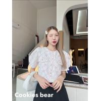 ราคา ครอปแขนพองทรงแขนตุ๊กตาผ้าลูกฟูกพิมพ์ลาย ทรงคอกลมติดกระดุมหัวใจ กระเป๋า 2 ข้าง Cookie Bear (21420657918)