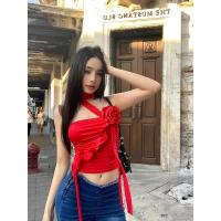 ราคา Cici YJ6130 เสื้อเกาะอก ครอปท็อป เปิดไหล่เข้ารูป สีพื้น ลายดอกกุหลาบ 3 มิติ สไตล์ y2k (21732324660)