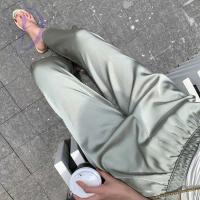 ราคา HH DC Wide leg pants satin fabric high waist loose fit casual for women (20772355004)