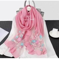 ราคา S9 ผ้าไหมแก้ว ปัดดอก มี 4 ลาย 12 สี ผ้าพันคอ ผ้าคลุมไหล่ ผ้าคลุม ผ้าไหม ของที่ระลึก ของฝากไทยแลนด์ Silk Scarf Embroidery silk scarf (21435152009)