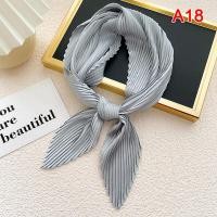 ราคา ผ้าพันคอผ้าซาตินอัดพลีทสำหรับผู้หญิงผ้าพันคอผูกผมทรงสกินนี (13953990989)