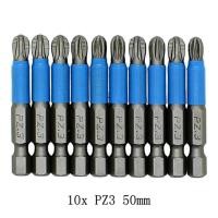 ราคา 10 ชิ้น 50 มิลลิเมตรไม่ลื่นไขควงบิตแม่เหล็กหัวเดียว PH1 PH2 PH3 pz1 pz2 pz3 (974266126)