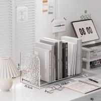 ราคา ฉากกั้นหนังสือ ที่ขั้นหนังสือ ที่กั้นหนังสือ 3 ช่อง วางได้หลายรูปแบบ สไตล์เรียบหรู อะคริลิคใส (21593446043)