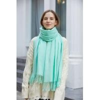 ราคา ผ้าพันคอ ผ้ากันหนาว ผ้าคลุมไหล่ แคชเมียร์ สีพื้น 215กรัมขนาด 190 70ซม cashmere (16713700701)