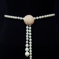 ราคา March jewelry สง่างามหวานงามโบว์ปมมุกเอวโซ่เข็มขัดยางยืดหัวเข็มขัดมุกสาวแต่งตัวคริสตัลSuspenders (21581851231)