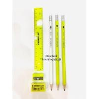 ราคา ชุดดินสอ HB Staedtler Set สีเขียวนีออน ดินสอ ยางลบ ไม้บรรทัด กบเหลาดินสอ มี 3 สีให้เลือก ราคา 1 ชุด (17196662207)