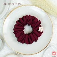 ราคา minti9 ยางรัดผมโดนัท สามัญประจำบ้าน ผ้าไหมอิตาลี สีแดงเลือดนก Scrunchies (21448378984)