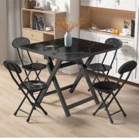 ราคา โต๊ะกินข้าว โต๊ะพับครึ่งตรงกลางได้ โต๊ะกินข้าว โต๊ะเก้าอี้พับเก็บได้ เก้าอี้กินข้าว ชุดโต๊ะเก้าอี้ ขนาดหน้าโต๊ะกว้าง ชุดโต๊ะอเนกประสงค์ ราค่าโรงงาน (16955344925)