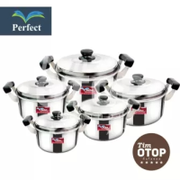 ราคา Perfect Kitchen ชุดหม้อหุงต้มสแตนเลส ขนาด 20 22 24 26 และ 28 ซม รุ่น PF BP304 5ใบ ชุด (1380858644)