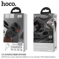 ราคา HOCO Z28 หัวชาร์จไฟในรถ 3 1A USB 2 พอร์ต มีช่องจุดบุหรี่ 2 ช่อง และจอ LED บอกสถานะ Car charger with digital display hc4 (14579983654)