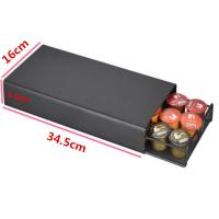 ราคา กล่องเก็บแคปซูลกาแฟชั้นวางแบบลิ้นชัก36เม็ด docle Gusto ชั้นวางแคปซูลกาแฟสีดำสีเงิน (14900104771)