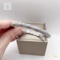 ราคา กำไลข้อมือปล้องไผ่ประดับเพชรสามสีเงินทองนาคสวยหรูดูแพและความมหมายดี รอบวง20cm (21465892211)