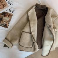 ราคา Ruo Bei Xuan Lambswool Coat For Women Loose Cropped Lamb Fleece Padded Top (16600069702)