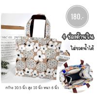 ราคา กระเป๋าผ้าเคลือบกันน้ำ มีช่องด้านใน 4 ช่อง ใส่ขวดน้ำได้ กว้าง 10 5 นิ้ว มีซิป กันน้ำ น้ำหนักเบา (21502913389)