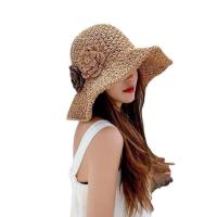 ราคา 05 T2 หมวกสานไปทะเล หมวกกันแดด หมวกปีกกว้างปักดอกไม้ หมวกสานบัคเก็ต (17590233368)