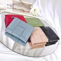 ราคา BOTTE Wallet กระเป๋าสตางค์ใบสั้น กระเป๋าเงิน หนัง PU สไตล์สานไขว้ Bottega เรียบหรู (14818144059)