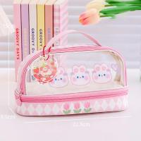 ราคา YAZHOULONG Cartoon large capacity pencil case student portable pencil case Storage bag cute simple cosmetic bag stationery box (21696124631)