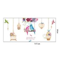 ราคา สติ๊กเกอร์ติดผนัง ลายนก ลายดอกไม้ สติ๊กเกอร์ตกแต่งผนัง ตกแต่งบ้าน ตกแต่งห้อง ติดเองได้ง่าย วอลเปเปอร์ Wall Sticker Home Decor (17398266514)