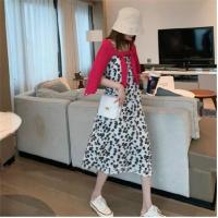 ราคา ชุดเดรสรัดรูปขนาดเล็กลายดอกเดซี่ขนาดเล็กกระโปรงทรงเอสำหรับเด็กผู้หญิงเสื้อผ้าผู้หญิงทรายเอวสูงสีดำสีขาว (21666947364)