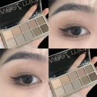ราคา พาเลทอายแชโดว์ เนื้อแมตต์ กลิตเตอร์ ติดทนนาน 10 สี เครื่องสําอาง (17796100841)