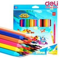 ราคา ดินสอสีไม้ลบได้ Deli สีไม้ สามารถลบได้ ลาย Super wings จำนวนเฉดสี 24 สี 1กล่อง เครื่องเขียน อุปกรณ์วาดรูป อุปกรณ์การเรียน (17764836876)