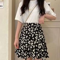 ราคา ใหม่พร้อมส่ง กระโปรงเอวสูงลายดอกไม้ กระโปรงแฟชั่น ดีไซน์เอวยางยืด ผ้านุ่มใส่สบาย (18070104760)