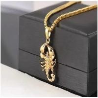 ราคา สร้อยคอจี้แมงป่องชุบทองสำหรับผู้ชายสร้อยคอสีเงินแมวเสน่ห์สีดำเครื่องประดับแฟชั่นสำหรับผู้ชาย (21445812200)