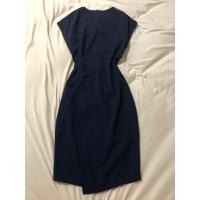 ราคา เดรสใส่ทำงานสีกรม เดรสทรงเอคอวี กระโปรงป้ายด้านหน้า (21757951366)