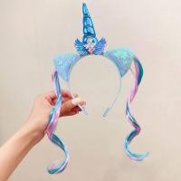 ราคา TAZ1345 คาดผมโพนี่ Wig unicorn ที่คาดผมโพนี่ คาดผมยูนิคอร์น วิกติดผม ของขวัญเด็กหวานๆกับวิกผมดีไซน์การ์ตูนเครื่องประดับผมจับคู่สไตล์เกาหลีที่คาดผมยูนิคอร์น (14730888559)